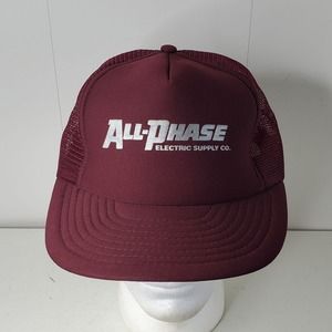 VTG All Phase Electric Supply Mesh Trucker Hat Snapback Cap Advertising Logo